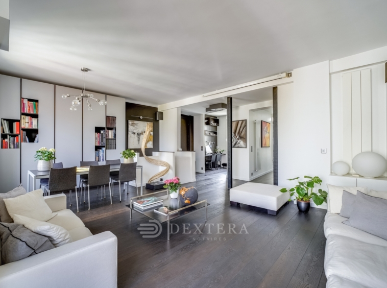 séjour salle à manger appartement paris moderne