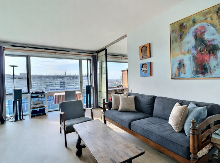 Appartement familial Paris 14e Montparnasse séjour lumineux avec vue dégagée sans vis-à-vis
