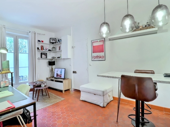 Séjour appartement 2 pièces Paris 15e Alleray sur cour
